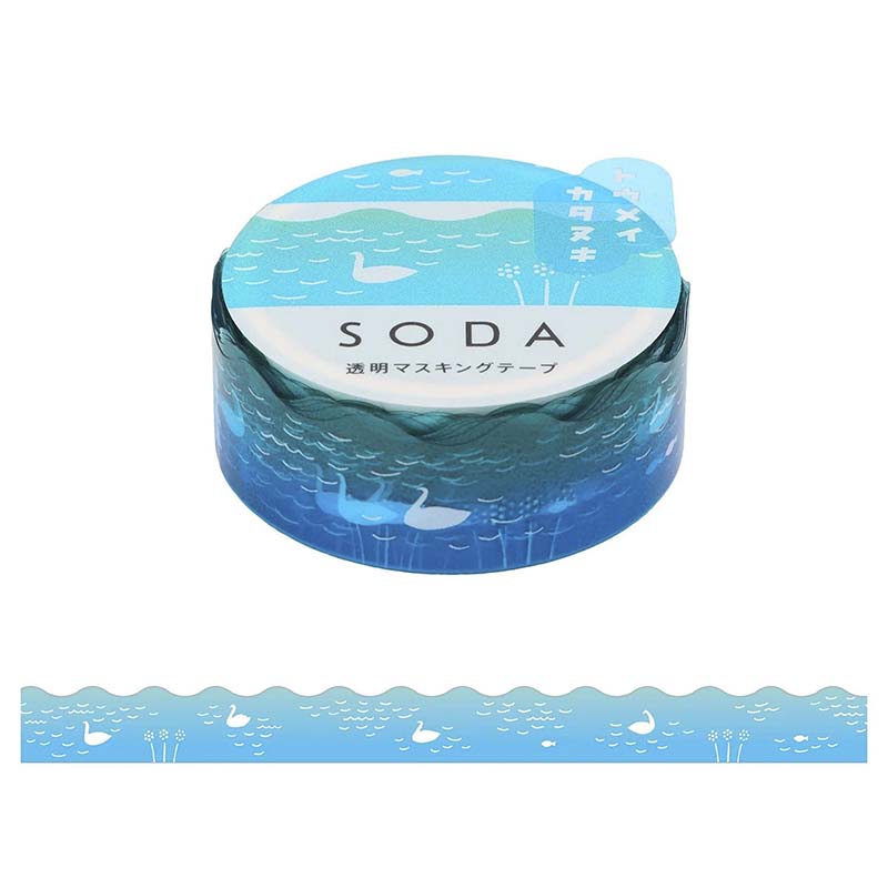 Pet Tape SODA Transparent Swan (15mm)