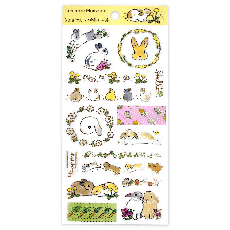 Stickers Moriyama Schinako Frost Rabbit and Flower