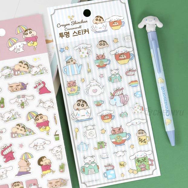 Stickers Transparente Shinchan x Cinnamoroll Cup Design