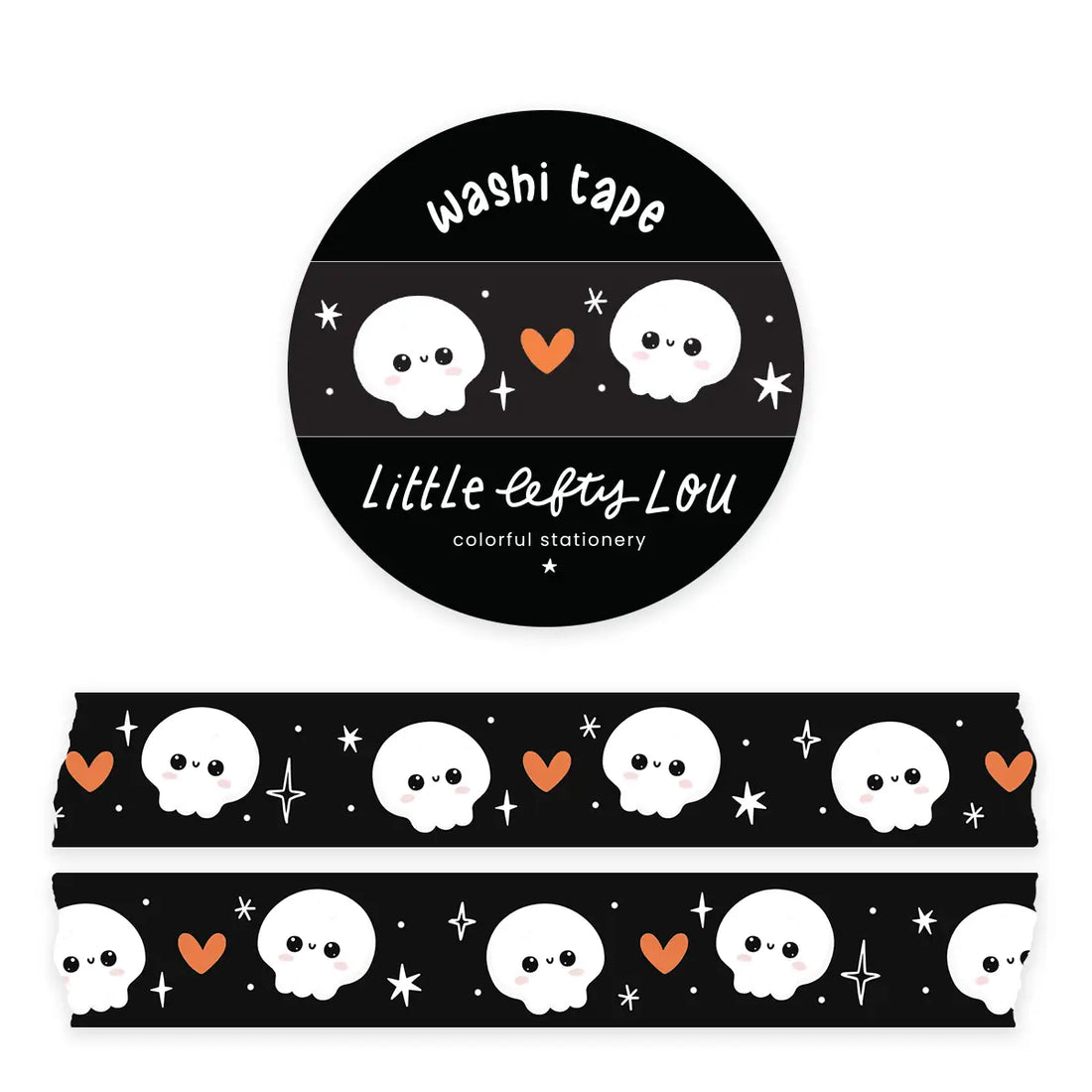 Washi Tape Skulls Black