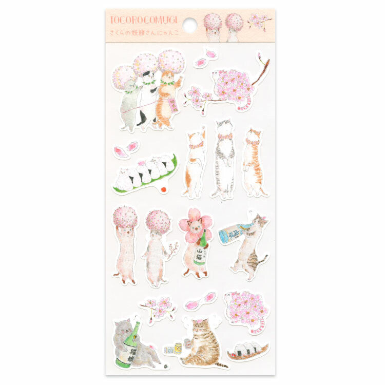 Stickers Tocorocomugi Sakura Cat