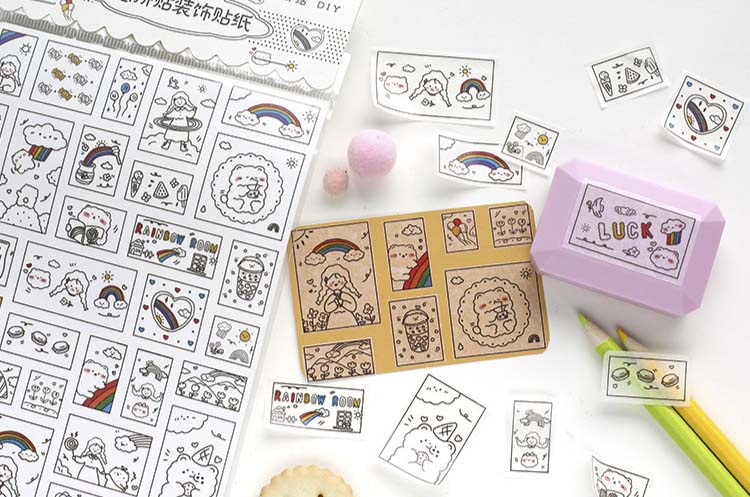 Stickers Strawberry Bunnys Yard Rainbow Bear
