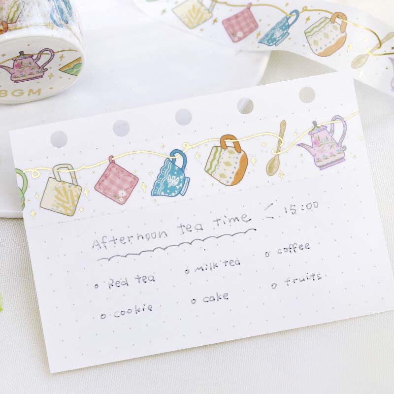 Washi Tape Foil Tea Time