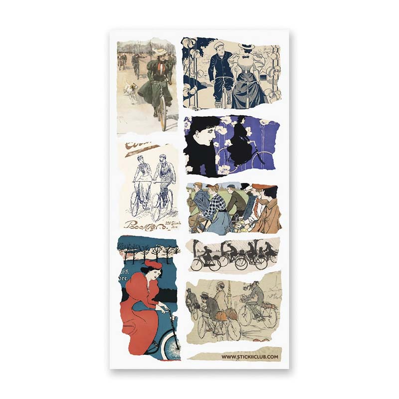 Stickers Vintage Cycling Collage