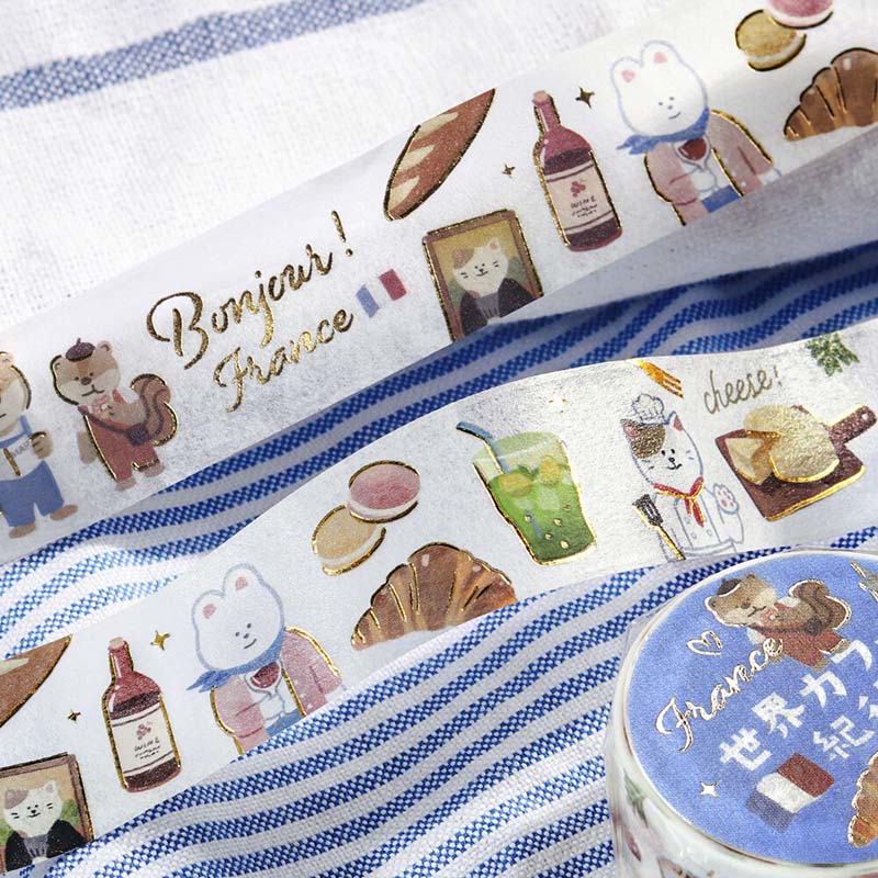 Washi Tape Foil World Cafe Travel France