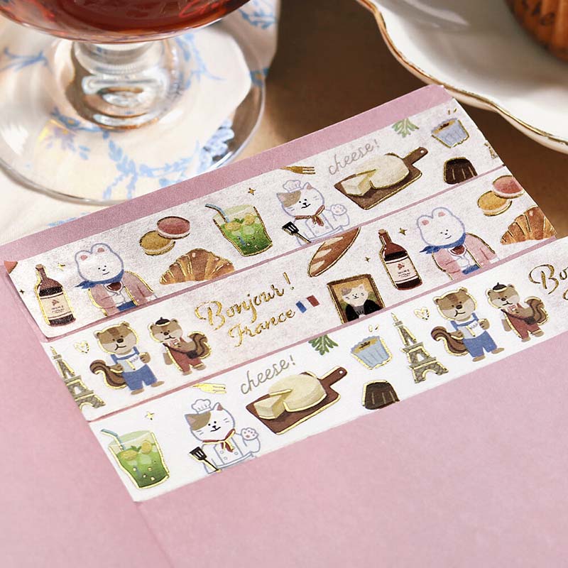 Washi Tape Foil World Cafe Travel France