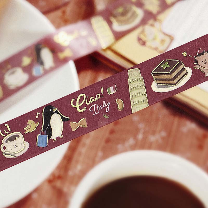 Washi Tape Foil World Cafe Travel Italy