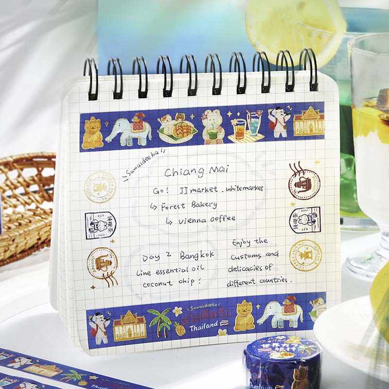 Washi Tape Foil World Cafe Travel Thailand