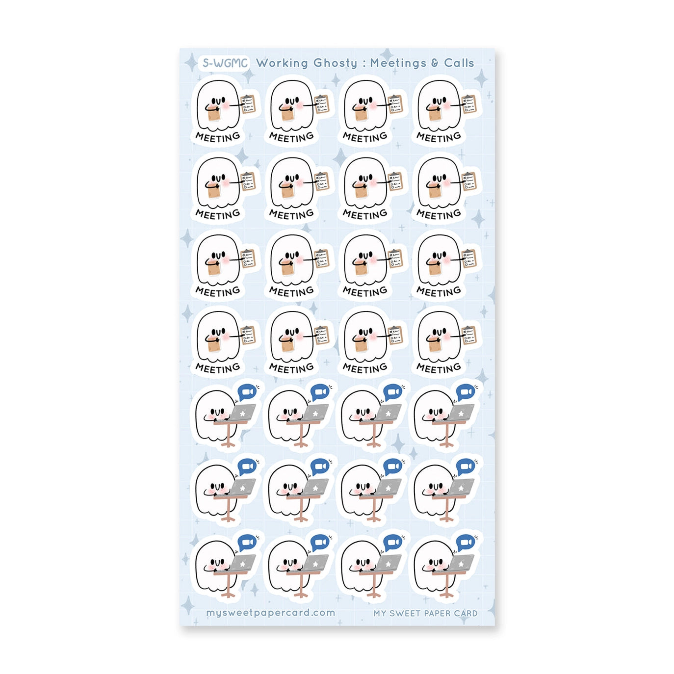 Stickers Working Ghosty Meeting Calls