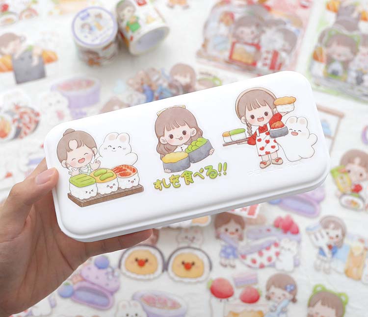 Stickers Abu Eats Sushi On Hand