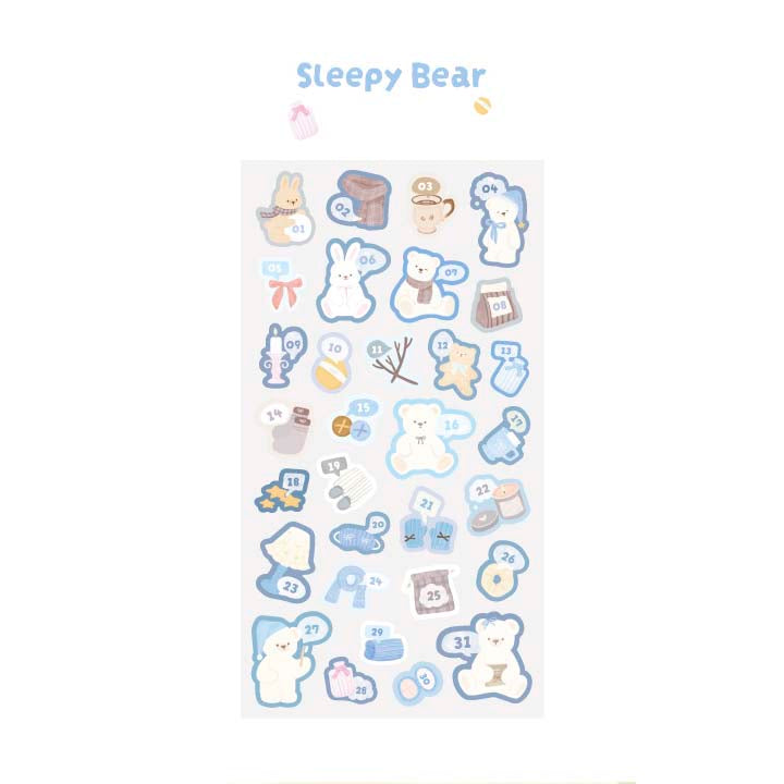 Stickers Bears Polka Blue