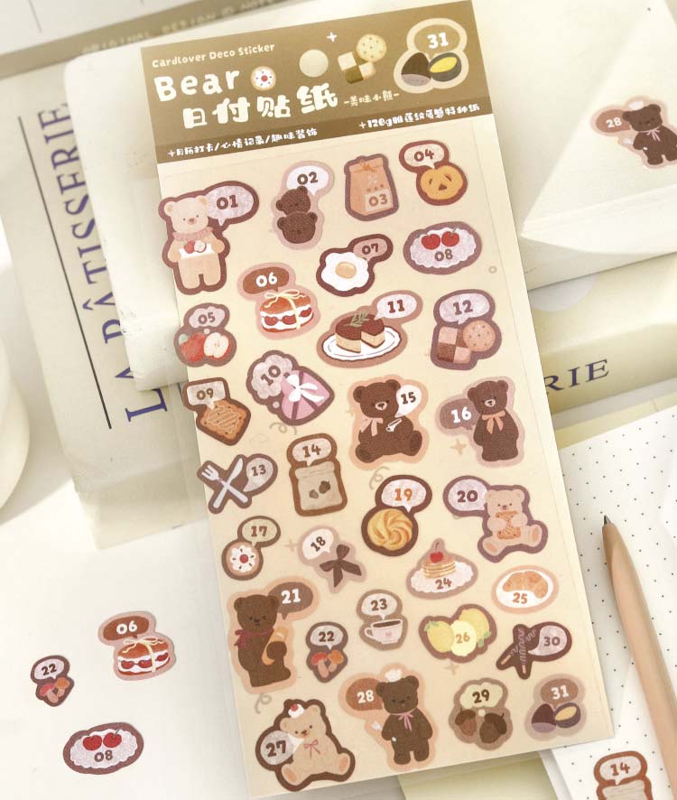 Stickers Bears Polka Brown
