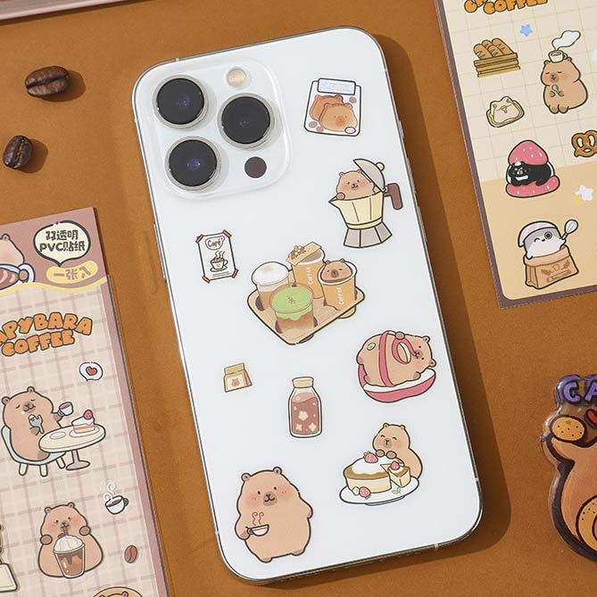 Stickers Capybara Coffee Frozen Coffee