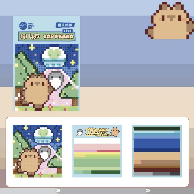 Stickers Mosaico de Números Capybara Alien Friends