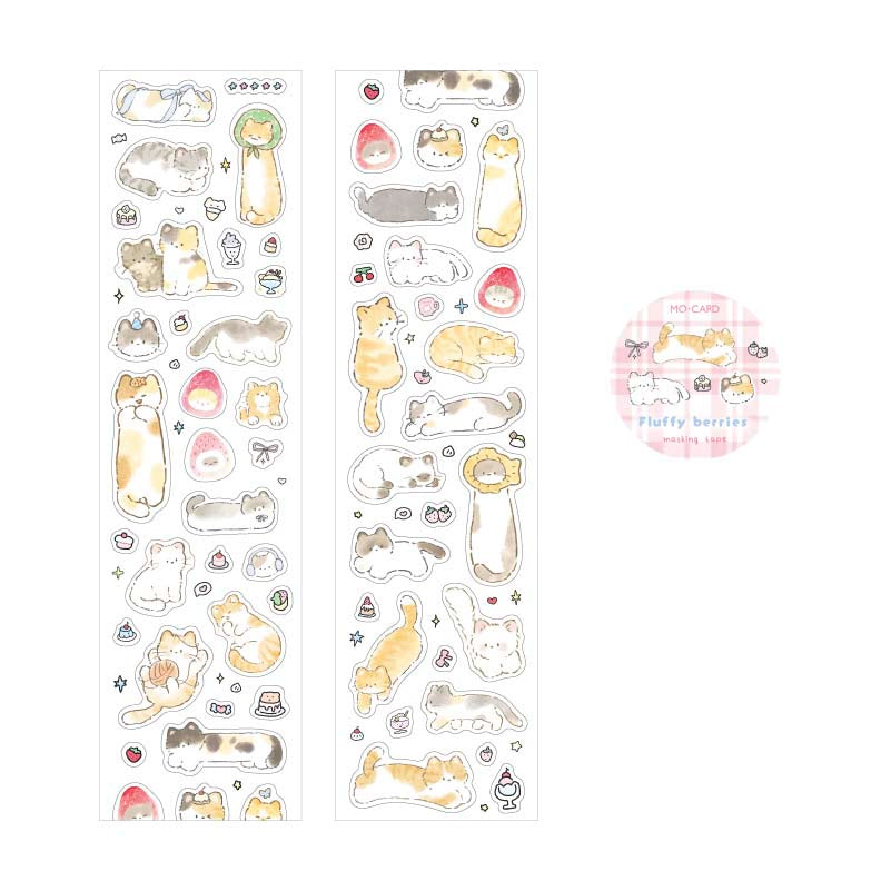 Stickers en Rollo Cat and Dog Business Fluffy Berries