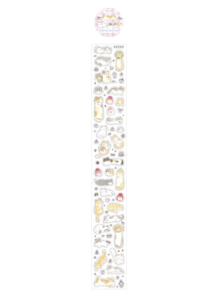 Stickers en Rollo Cat and Dog Business Fluffy Berries