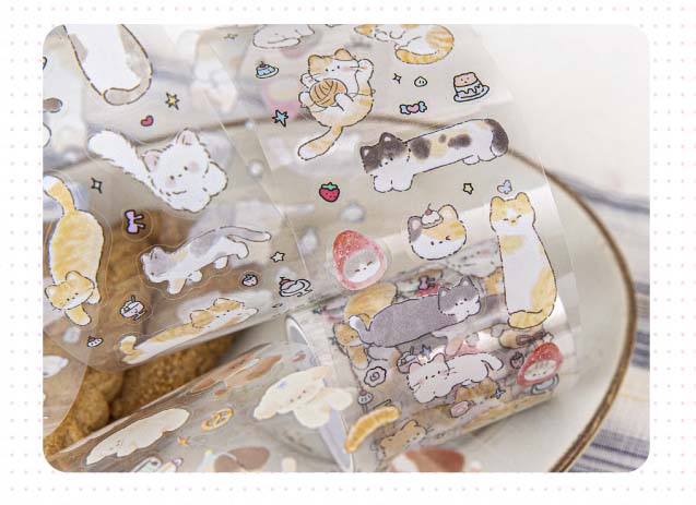 Stickers en Rollo Cat and Dog Business Fluffy Berries