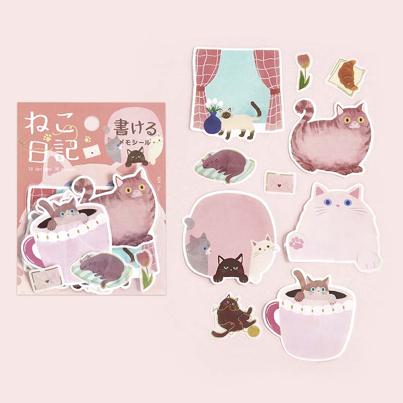 Stickers Cat Diary Pink