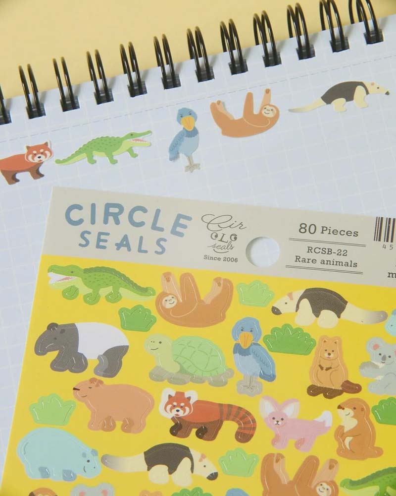 Stickers Circle Rare Animals