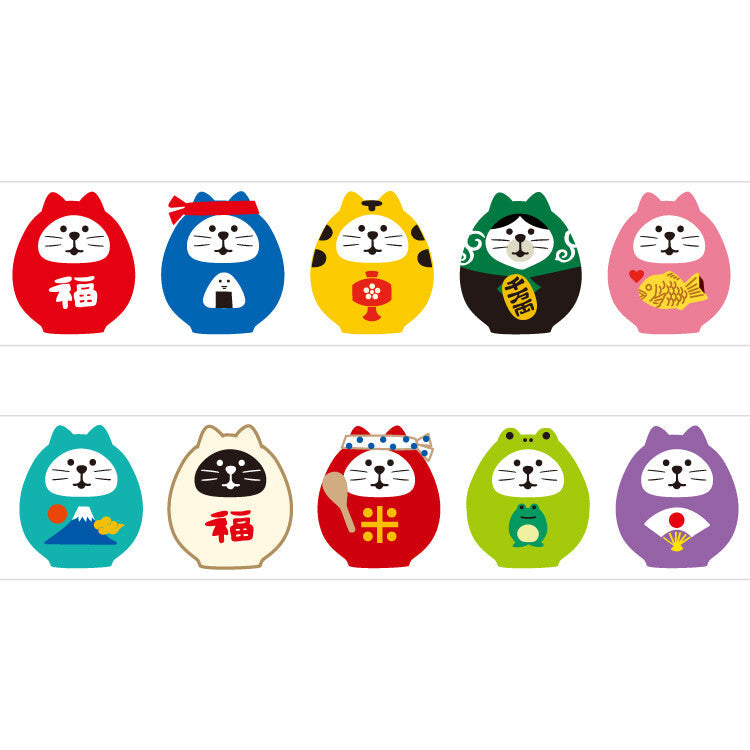 Washi Tape Concombre Cat Daruma