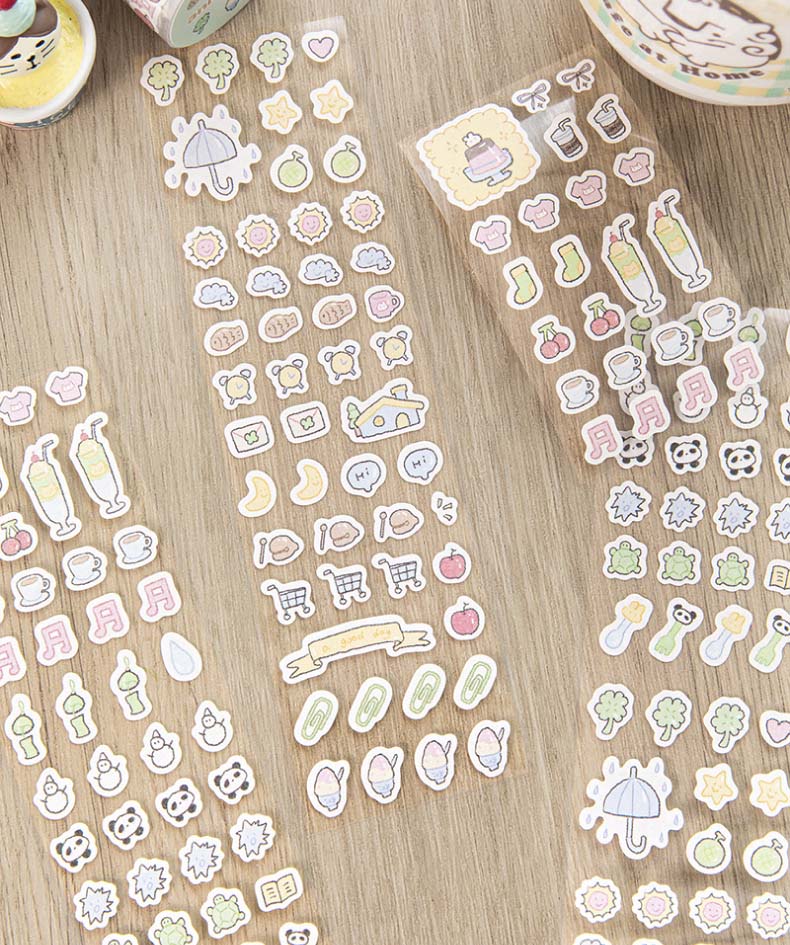 Stickers en Rollo Cream Diary Life Annotation