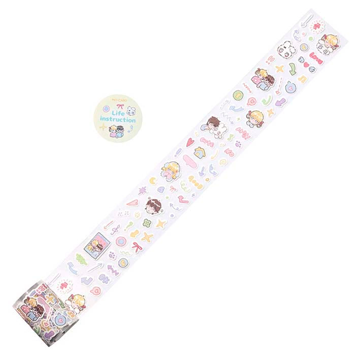 Stickers en Rollo Cream Diary Life Instruction