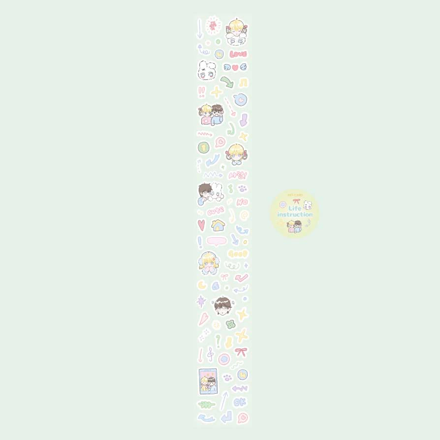 Stickers en Rollo Cream Diary Life Instruction