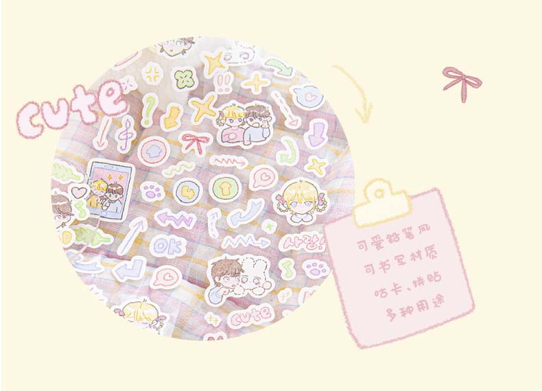 Stickers en Rollo Cream Diary Life Instruction