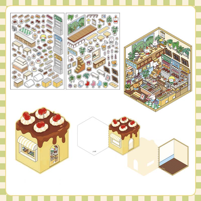 Stickers Escenario 3D Open Today V5 Happy Dessert