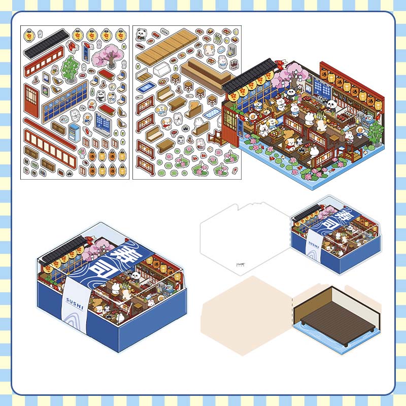 Stickers Escenario 3D Open Today V5 Sushi Bar
