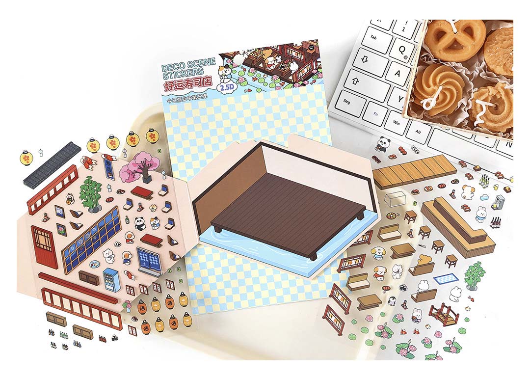 Stickers Escenario 3D Open Today V5 Sushi Bar