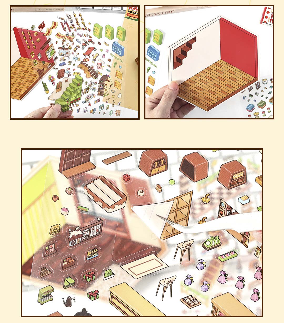 Stickers Escenario 3D Open Today V4 Antique Toys Room