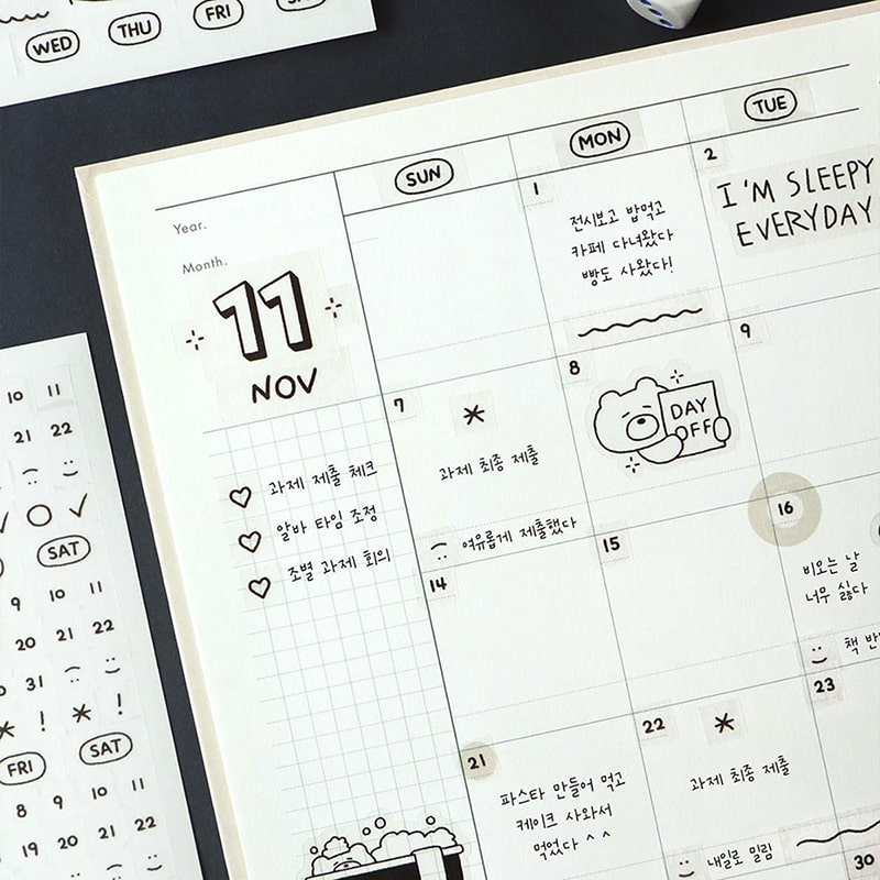 Stickers Diary Date 02 Handwriting