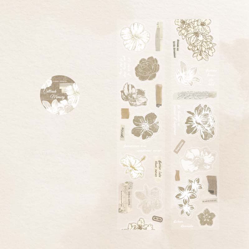 Stickers en Rollo Flower Print PET Tape Callback Memory