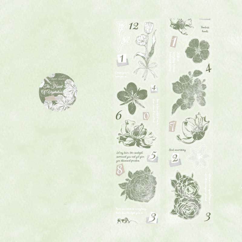 Stickers en Rollo Flower Print The Heart Of Vegetation