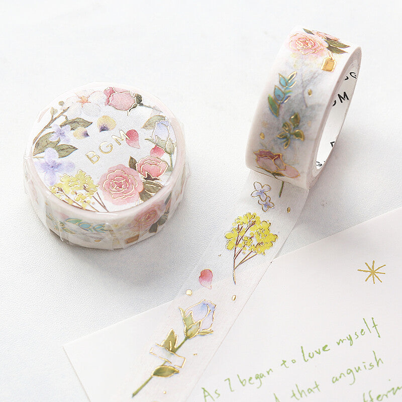 Washi Tape Foil Flower Poem