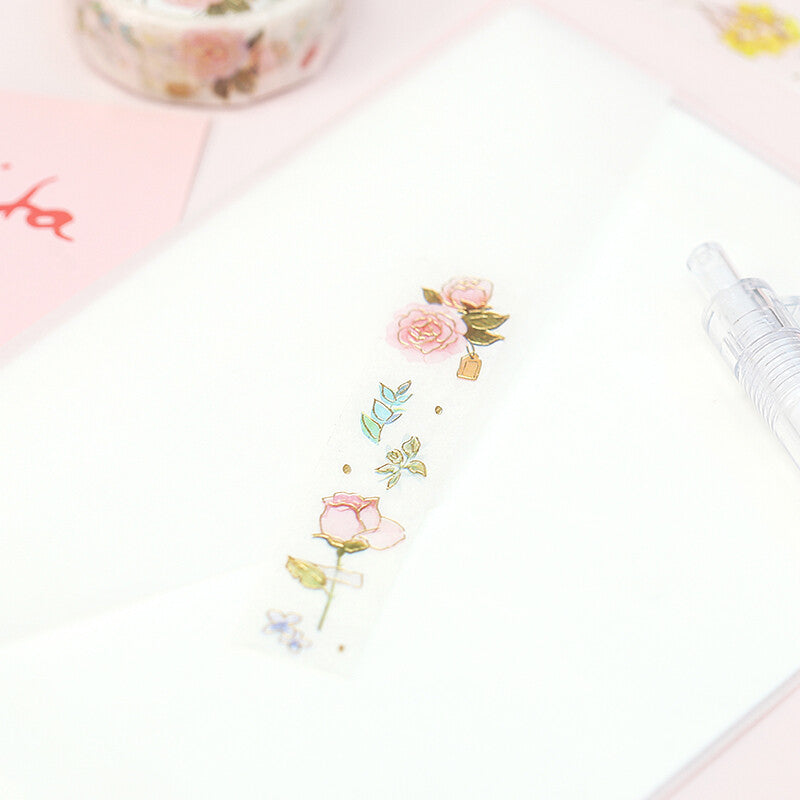 Washi Tape Foil Flower Poem