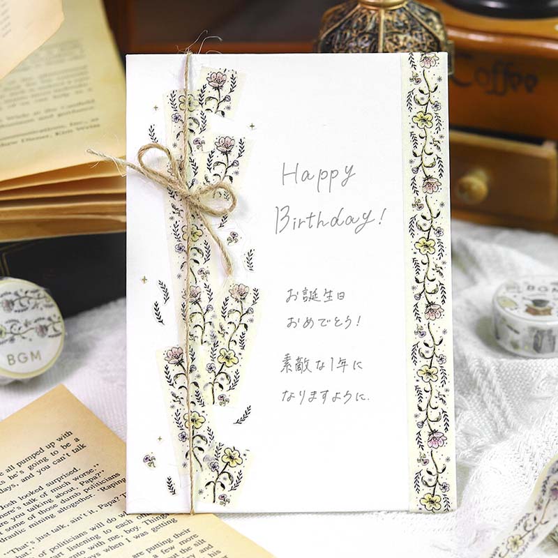 Washi Tape Foil Flower Sketch