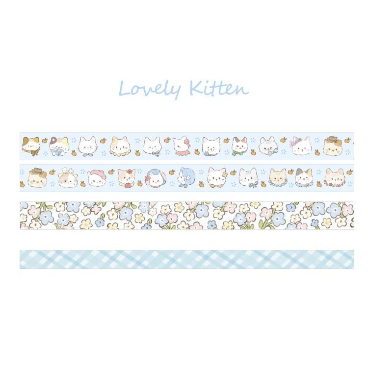 Set de Washi Tapes Flower Sweetheart Lovely Kitten