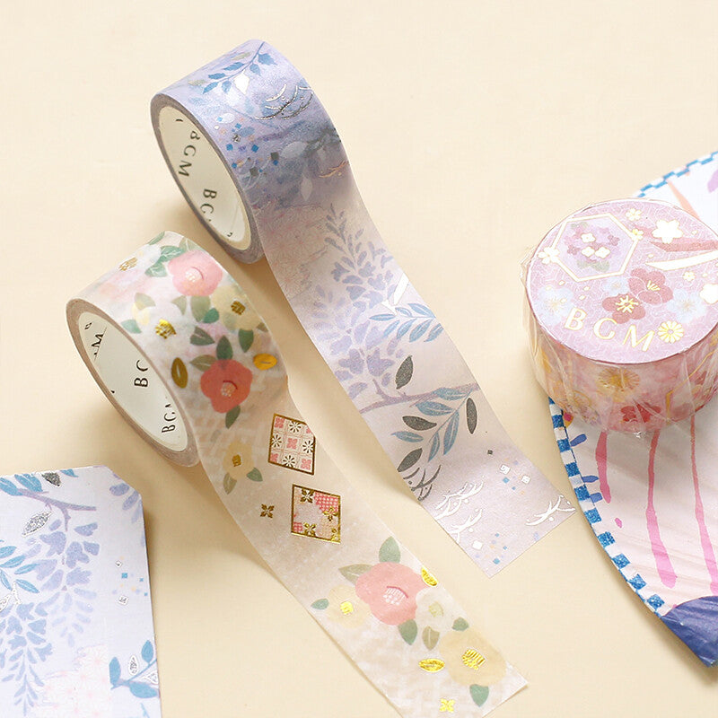 Washi Tape Foil Japanese Gold Camellia