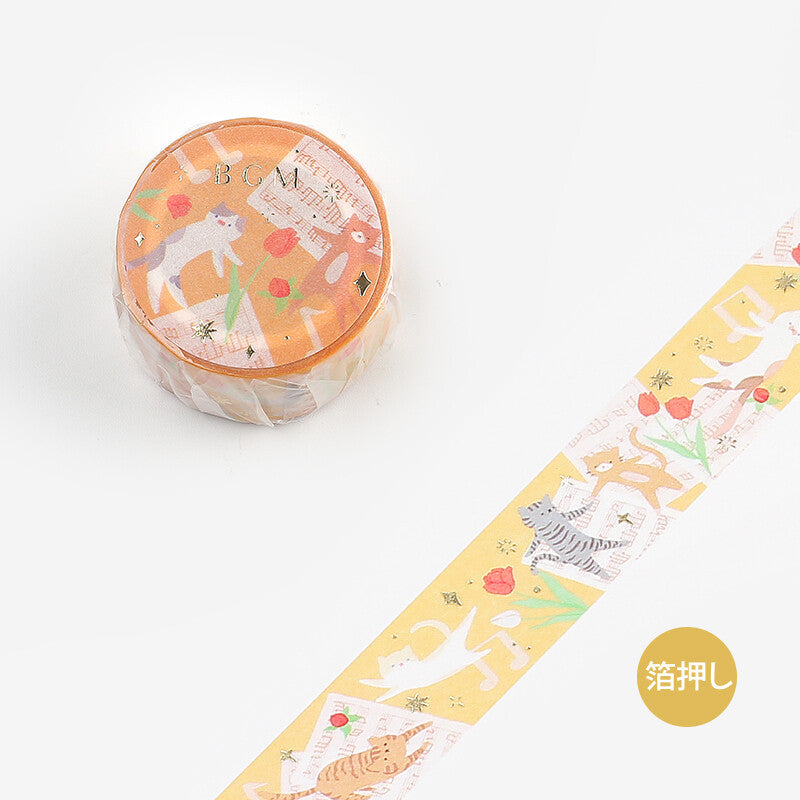 Washi Tape Foil Cat Songs