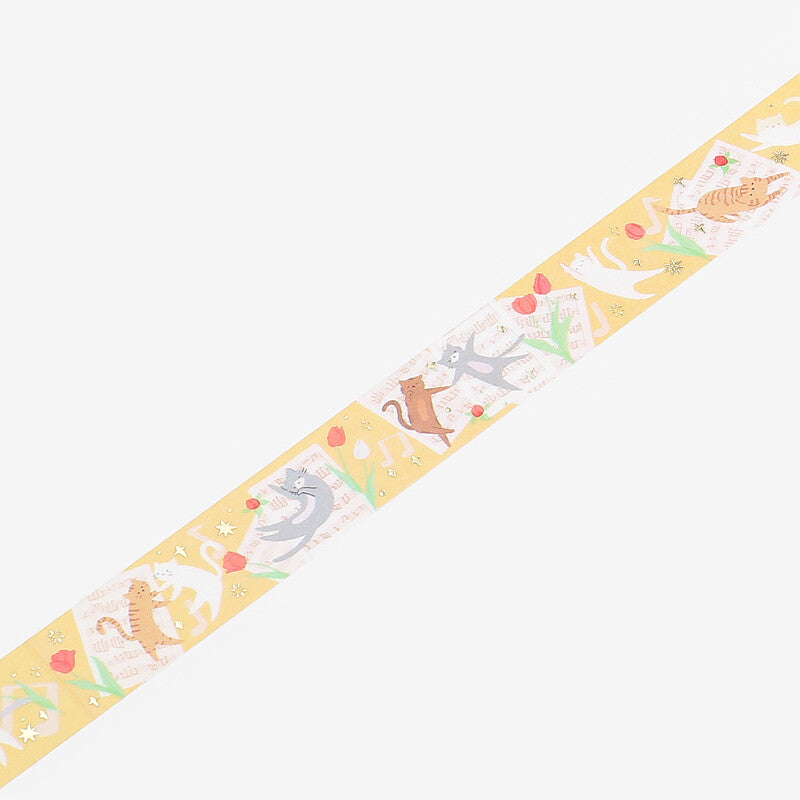 Washi Tape Foil Cat Songs