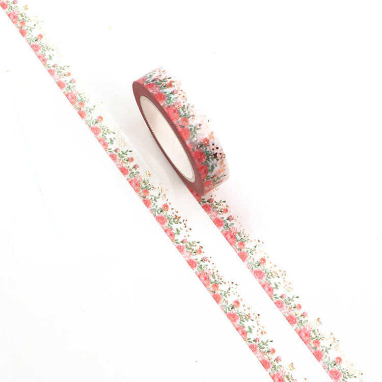 Washi Tape Gold Foil Pink Rose