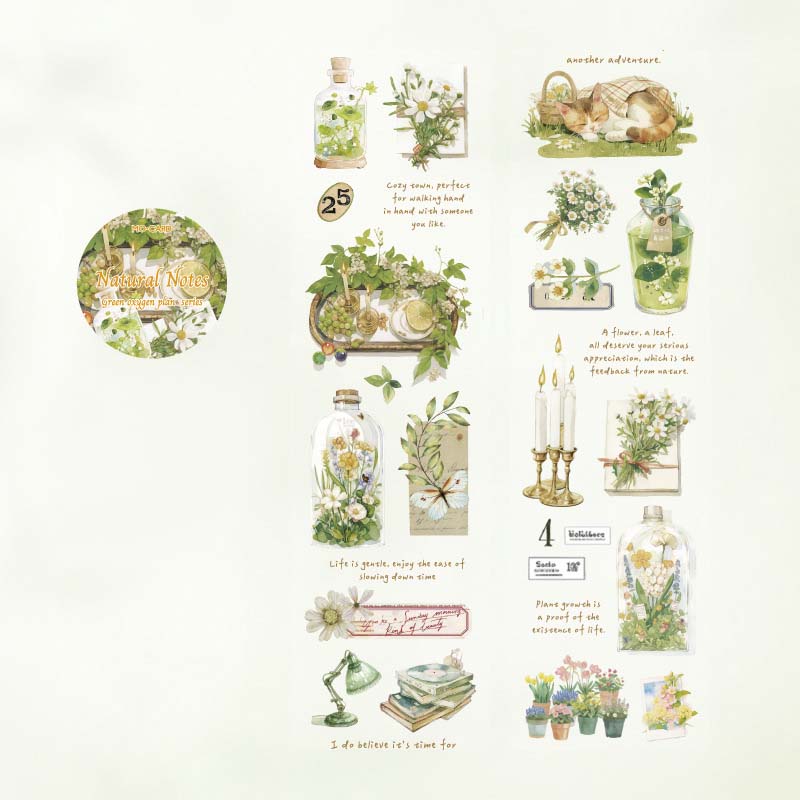 PET Tape Green Oxygen Plant Series Natural Notes