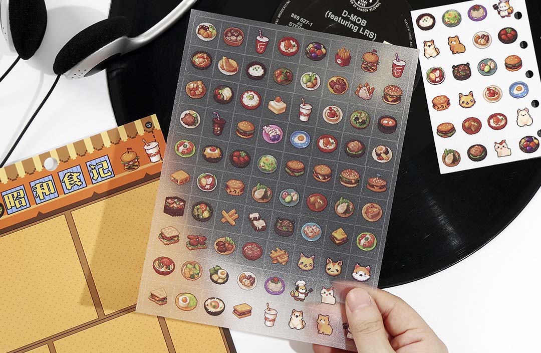 Stickers Grid Pixels Food
