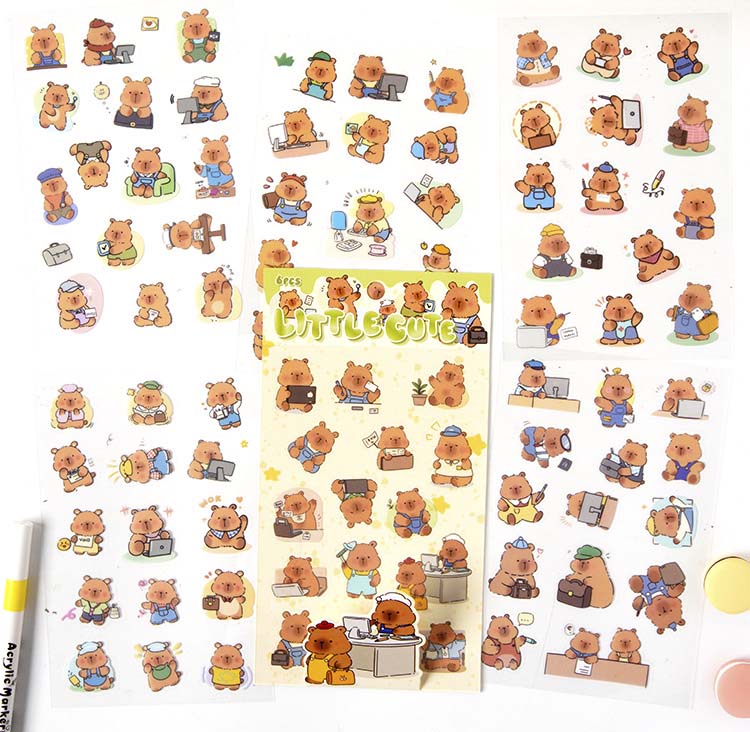Set de Stickers Capybara Paradise Little Cute (6pc)