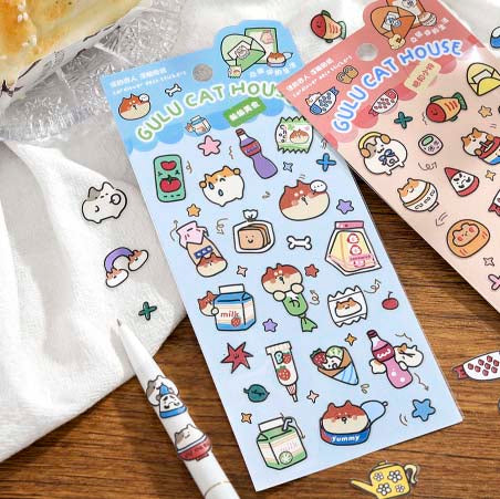 Stickers Gulu Cat House Blue