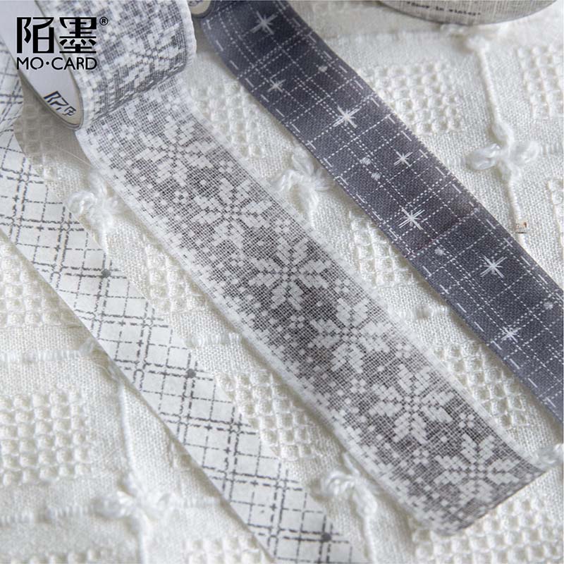 Set de Washi Tapes Handmade Fabrics Grey White Memories