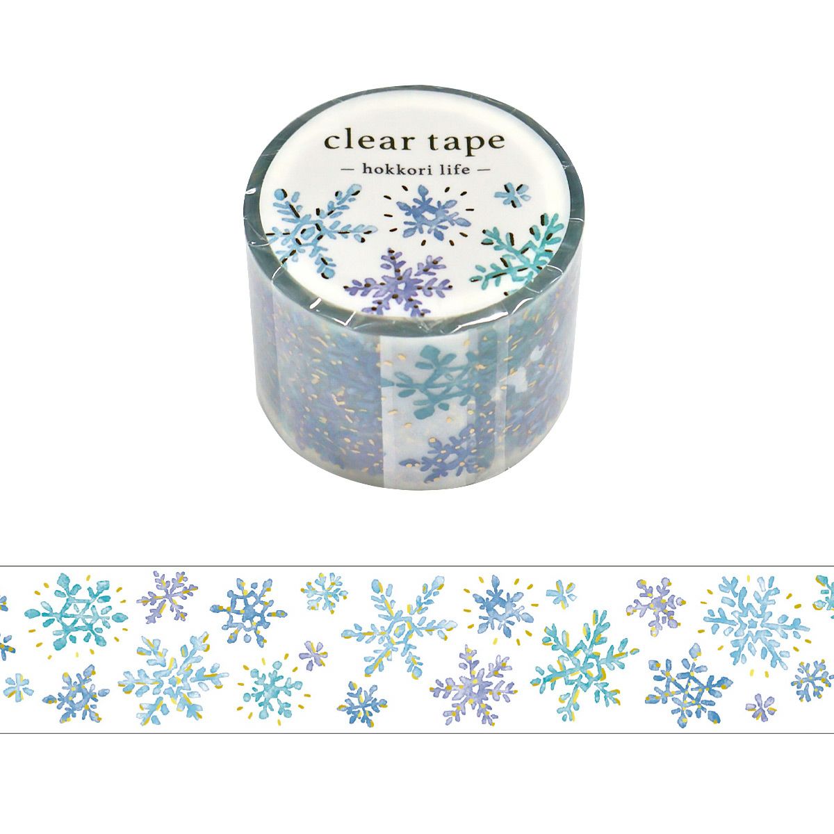 Clear PET Tape Hokkori Life Snow Flakes