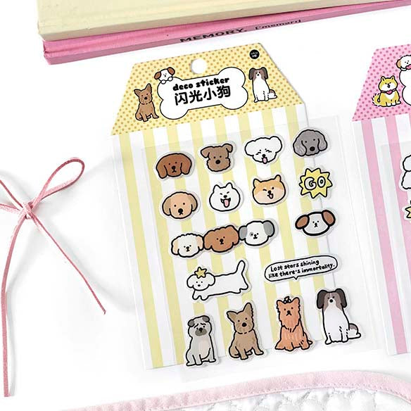 Stickers Kittens And Puppies 3D Shiny Doggie